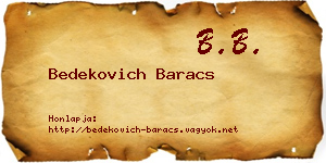 Bedekovich Baracs névjegykártya